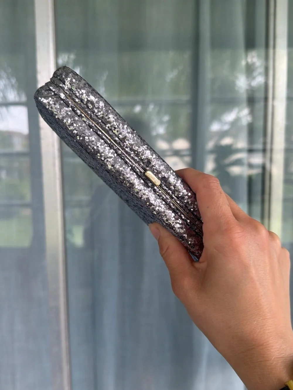 Target Silver Glitter Wristlet Clutch